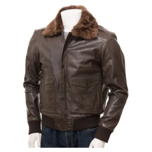 Men's Antique Brown Leather Flight Jacket