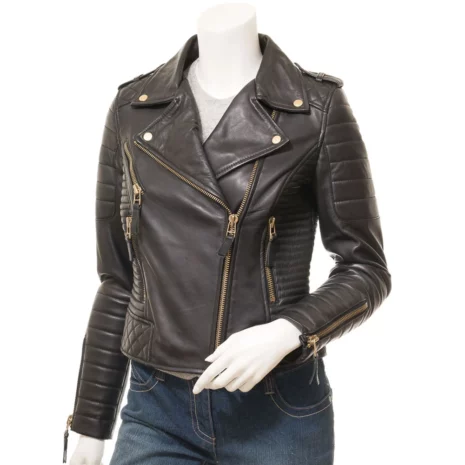 Women's Black Leather Biker Jacket Women's Black Leather Biker Jacket